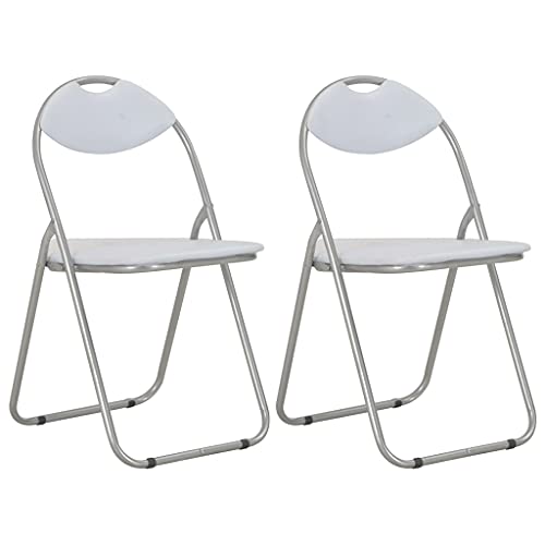 LVHUIDEH Klappbare Esszimmerstühle, 2et Set, Esstisch Stühle für Esszimmer Küche, Ergonomischen Design, Langlebig, Wohnzimmerstuhl, 44 x 43 x 80.5 cm, Stahl-Rahmen + Kunstleder-Sitz von LVHUIDEH