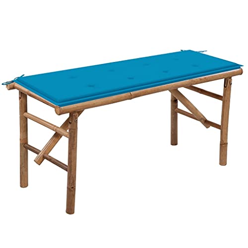 LVHUIDEH Klappbare Gartenbank, Sitzbank mit Auflage, Robust, Outdoor Terrassenmöbel, Parkbank für Rasen Terrasse Garten Deck, 118 x 38 x 45 cm, Bambus LVHUIDEH Klappbare Gartenbank, Sitzbank mit Auflage, Robust, Outdoor Terrassenmöbel, Parkbank für Rasen Terrasse Garten Deck, 118 x 38 x 45 cm, Bambus von LVHUIDEH
