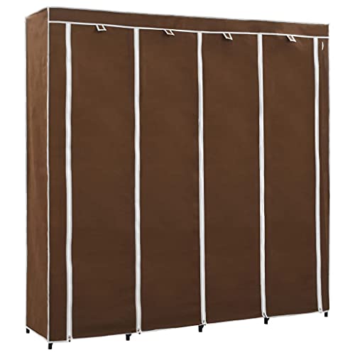 LVHUIDEH Kleiderschrank mit 4 Fächern, Kleiderständer, Stoffschrank für Kleider Schuhe und Accessoires, 175 x 45 x 170 cm, Eisenrohr + 100% Polyester(Einfacher Zusammenbau) von LVHUIDEH