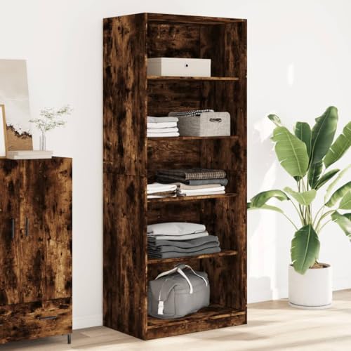 LVHUIDEH Kleiderschrank mit 5 Fächern, Flurschrank, Garderobenschrank, Umkleidespind Spind Schrank für Schlafzimmer Wohnbereich Büro, Robust, 80 x 50 x 200 cm, Holzwerkstoff von LVHUIDEH