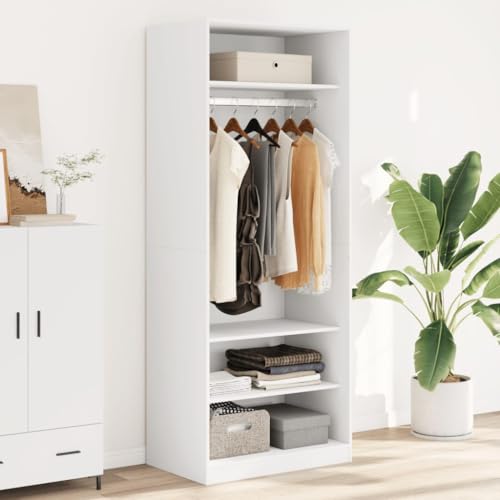 LVHUIDEH Kleiderschrank mit Fächer und Kleiderstange, Garderobenschrank, Umkleidespind Spind Schrank für Schlafzimmer Wohnbereich, Robust, 80 x 50 x 200 cm, Holzwerkstoff von LVHUIDEH