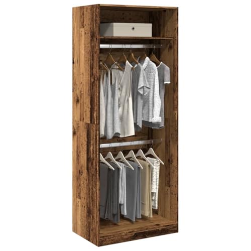 LVHUIDEH Kleiderschrank mit Fächern und Kleiderstange, Flurschrank, Garderobenschrank, Umkleidespind Spind Schrank für Schlafzimmer Wohnbereich Büro, Robust, 80 x 50 x 200 cm, Holzwerkstoff LVHUIDEH Kleiderschrank mit Fächern und Kleiderstange, Flurschrank, Garderobenschrank, Umkleidespind Spind Schrank für Schlafzimmer Wohnbereich Büro, Robust, 80 x 50 x 200 cm, Holzwerkstoff von LVHUIDEH