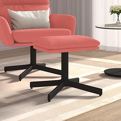 LVHUIDEH Kleiner Fußhocker, Fußablage Hocker mit Gepolstertem Sitz und Metallbeine, Moderne Ottomane Fußstütze für Wohnzimmer Schlafzimmer Sessel, 60 x 60 x 36 cm, Samt von LVHUIDEH