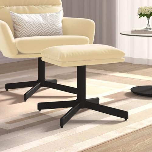 LVHUIDEH Kleiner Fußhocker, Fußablage Hocker mit Gepolstertem Sitz und Metallbeine, Moderne Ottomane Fußstütze für Wohnzimmer Schlafzimmer Sessel, 60 x 60 x 36 cm, Samt von LVHUIDEH