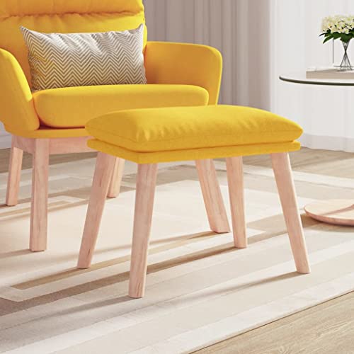 LVHUIDEH Kleiner Fußhocker, Rechteckige Fußablage Hocker mit Gepolstertem Sitz und Holzbeine, Moderne Ottomane Fußstütze für Wohnzimmer Schlafzimmer Sessel, 45 x 29.5 x 35 cm, Stoff von LVHUIDEH