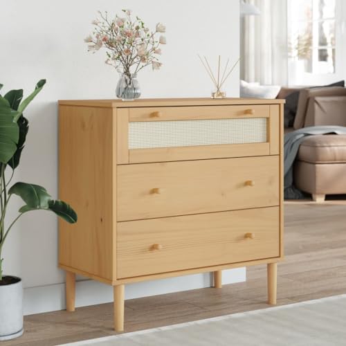 LVHUIDEH Kommode mit 3 Schubladen - Sideboard - Lagerschrank - Beistellschrank für Wohnzimmer Flur Schlafzimmer, Dauerhaft, 80 x 40 x 80 cm, Kiefernholz von LVHUIDEH