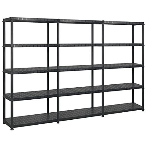LVHUIDEH Lagerregal 4-Tier, Bücherregal, Ausstellungsständer, Pflanzenregal, Regal für Küchen Badezimmer Lagerhallen Keller Garage, 274.5 x 45.7 x 185 cm, Kunststoff von LVHUIDEH