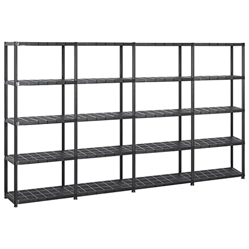 LVHUIDEH Lagerregal 4-Tier, Bücherregal, Ausstellungsständer, Pflanzenregal, Regal für Küchen Badezimmer Lagerhallen Keller Garage, 284 x 38 x 170 cm, Kunststoff von LVHUIDEH