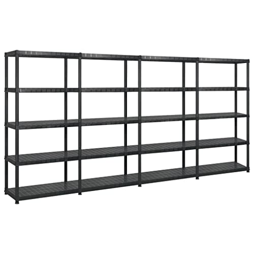 LVHUIDEH Lagerregal 4-Tier, Bücherregal, Ausstellungsständer, Pflanzenregal, Regal für Küchen Badezimmer Lagerhallen Keller Garage, 340 x 40 x 185 cm, Kunststoff von LVHUIDEH