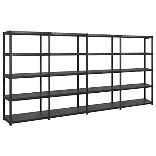 LVHUIDEH Lagerregal 4-Tier, Bücherregal, Ausstellungsständer, Pflanzenregal, Regal für Küchen Badezimmer Lagerhallen Keller Garage, 366 x 45.7 x 185 cm, Kunststoff von LVHUIDEH