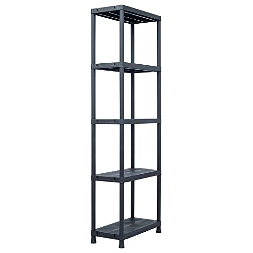 LVHUIDEH Lagerregal mit 5 Ablagen, Bücherregal, Ausstellungsständer, Regal für Küchen Badezimmer Lagerhallen Keller Garage, Tragkraft 125 kg, 60 x 30 x 180 cm, Kunststoff von LVHUIDEH