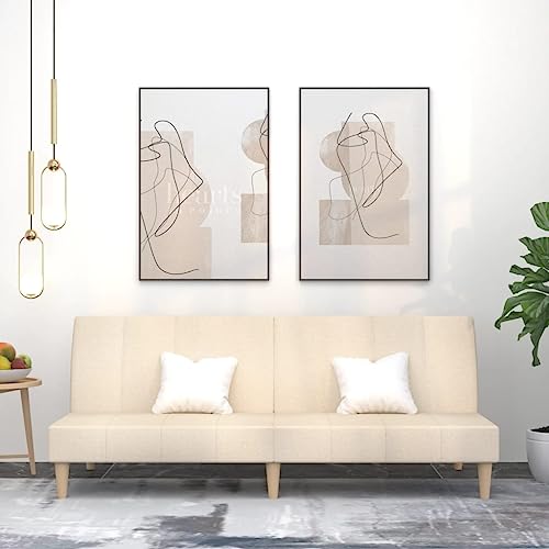 LVHUIDEH Moderne 2-Sitzer-Sofa für Wohnzimmer, Heimkino, Keller, kleine Zimmer, Studentenzimmer, Schlafsofa, 200 x 84.5 x 69 cm, Stoff (100% Polyester), Holz, Kunststoff von LVHUIDEH