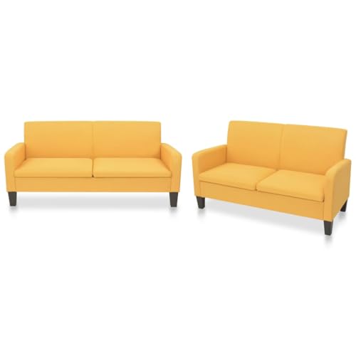 LVHUIDEH Moderne Sofa Set für Wohnzimmer Büro, Sofagarnitur(2-Sitzer + 3-Sitzer) mit Auflagen, 2er Set, Einfache Montage, 180 x 65 x 76 cm, Stoff + Schaumstoff + Kiefernholz von LVHUIDEH