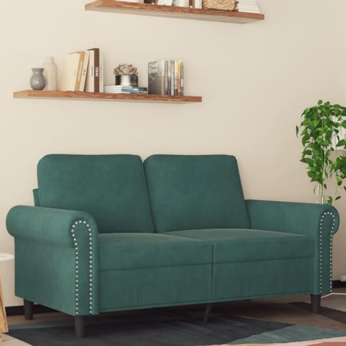 LVHUIDEH Moderne Sofa für Wohnzimmer Büro, 2-Sitzer-Sofa mit Gepolsterter Sitz, 152 x 77 x 80 cm, Samt (100% Polyester), Metall, Textilene von LVHUIDEH