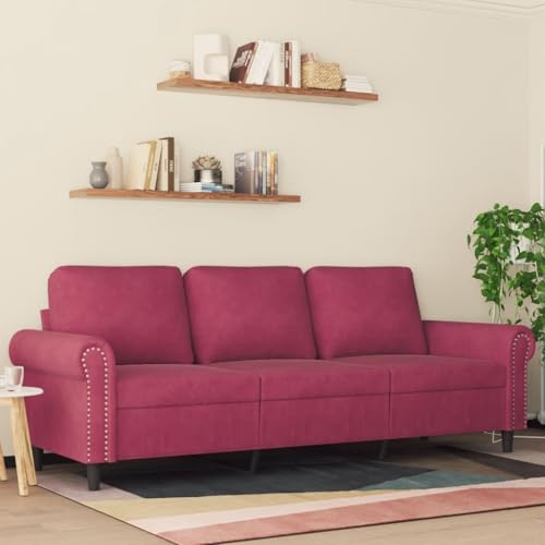 LVHUIDEH Moderne Sofa für Wohnzimmer Büro, 3-Sitzer-Sofa mit Gepolsterter Sitz, 212 x 77 x 80 cm, Samt (100% Polyester), Metall, Textilene von LVHUIDEH