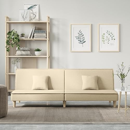 LVHUIDEH Moderne Sofa für Wohnzimmer Büro, Schlafsofa mit Kissen, 200 x 89 x 70 cm, Stoff (100% Polyester), Sperrholz von LVHUIDEH