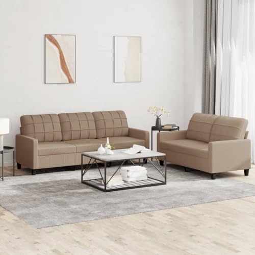 LVHUIDEH Moderne Sofagarnitur für Wohnzimmer Büro, 2er Set, Sofa Set(2-Sitzer + 3-Sitzer) mit Kissen, 198 x 77 x 80 cm, Kunstleder von LVHUIDEH