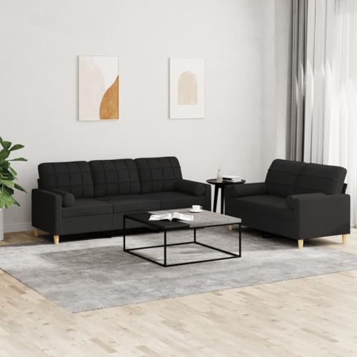 LVHUIDEH Moderne Sofagarnitur für Wohnzimmer Büro, 2er Set, Sofa Set(2-Sitzer + 3-Sitzer) mit Kissen, 198 x 77 x 80 cm, Stoff von LVHUIDEH