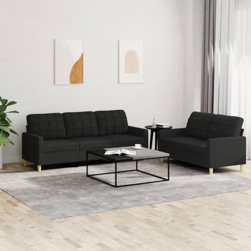 LVHUIDEH Moderne Sofagarnitur für Wohnzimmer Büro, 2er Set, Sofa Set(2-Sitzer + 3-Sitzer) mit Kissen, 198 x 77 x 80 cm, Stoff von LVHUIDEH