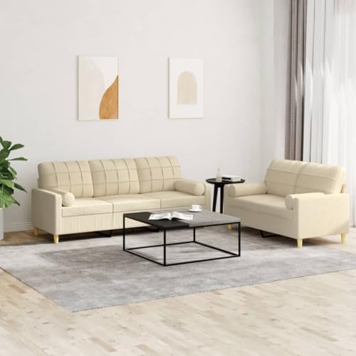 LVHUIDEH Moderne Sofagarnitur für Wohnzimmer Büro, 2er Set, Sofa Set(2-Sitzer + 3-Sitzer) mit Kissen, 198 x 77 x 80 cm, Stoff von LVHUIDEH