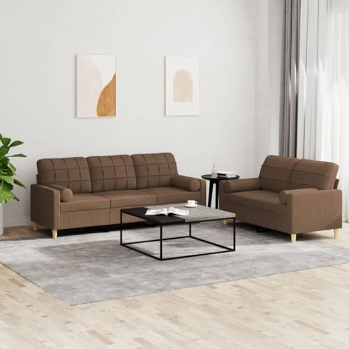 LVHUIDEH Moderne Sofagarnitur für Wohnzimmer Büro, 2er Set, Sofa Set(2-Sitzer + 3-Sitzer) mit Kissen, 198 x 77 x 80 cm, Stoff von LVHUIDEH