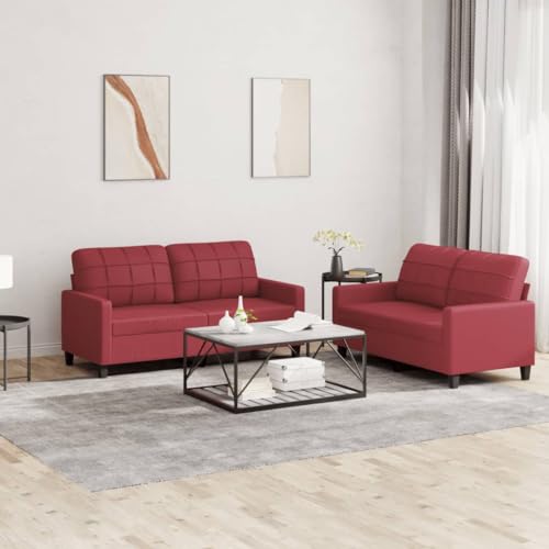 LVHUIDEH Moderne Sofagarnitur für Wohnzimmer Büro, 2er Set, Sofa Set(2 x 2-Sitzer-Sofa) mit Kissen, 158 x 77 x 80 cm, Kunstleder von LVHUIDEH