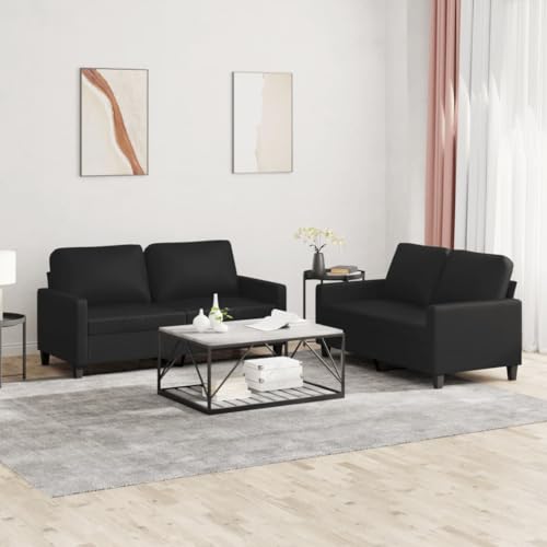 LVHUIDEH Moderne Sofagarnitur für Wohnzimmer Büro, 2er Set, Sofa Set(2 x 2-Sitzer-Sofa) mit Kissen, 158 x 77 x 80 cm, Kunstleder von LVHUIDEH