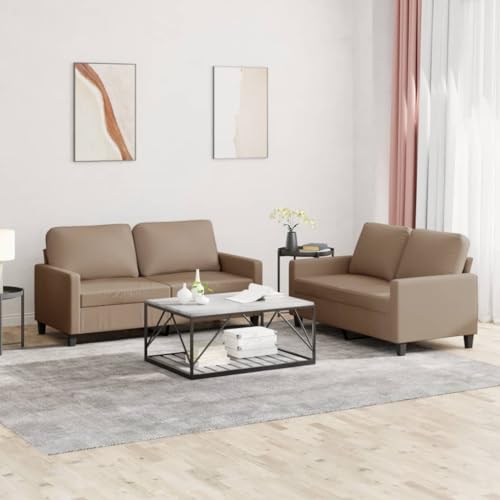 LVHUIDEH Moderne Sofagarnitur für Wohnzimmer Büro, 2er Set, Sofa Set(2 x 2-Sitzer-Sofa) mit Kissen, 158 x 77 x 80 cm, Kunstleder von LVHUIDEH