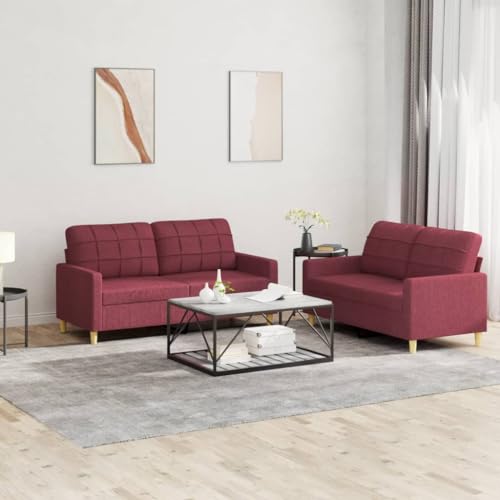 LVHUIDEH Moderne Sofagarnitur für Wohnzimmer Büro, 2er Set, Sofa Set(2 x 2-Sitzer-Sofa) mit Kissen, 158 x 77 x 80 cm, Stoff von LVHUIDEH