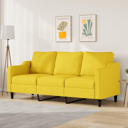 LVHUIDEH Moderne Stoff Sofa für Wohnzimmer Büro, 3-Sitzer-Sofa mit Gepolsterter Sitz, 198 x 77 x 80 cm, Stoff (100% Polyester), Metall, Textilene von LVHUIDEH