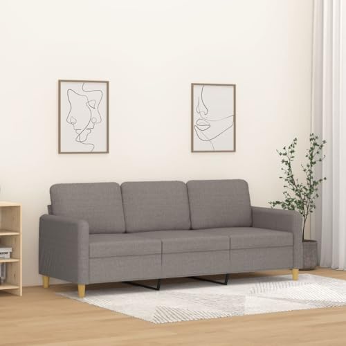 LVHUIDEH Moderne Stoff Sofa für Wohnzimmer Büro, 3-Sitzer-Sofa mit Gepolsterter Sitz, 198 x 77 x 80 cm, Stoff (100% Polyester), Metall, Textilene von LVHUIDEH