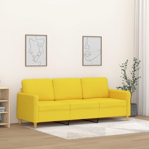 LVHUIDEH Moderne Stoff Sofa für Wohnzimmer Büro, 3-Sitzer-Sofa mit Gepolsterter Sitz, 198 x 77 x 80 cm, Stoff (100% Polyester), Metall, Textilene von LVHUIDEH