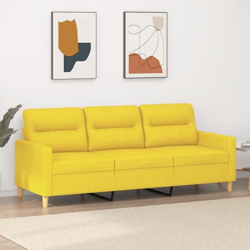 LVHUIDEH Moderne Stoff Sofa für Wohnzimmer Büro, 3-Sitzer-Sofa mit Gepolsterter Sitz, 198 x 77 x 80 cm, Stoff (100% Polyester), Metall, Textilene von LVHUIDEH