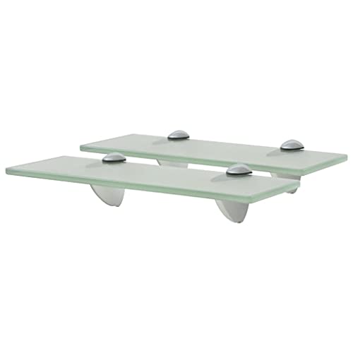 LVHUIDEH Moderne Wandregal, Schweberegal, Duschregal/Glasregal für Schlafzimmer Wohnzimmer Bad, Belastbarkeit 10 kg, 2er Set, 30 x 10 x 0.8 cm, Einfacher Zusammenbau von LVHUIDEH
