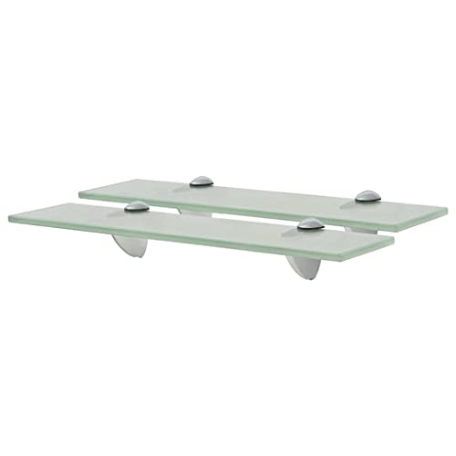 LVHUIDEH Moderne Wandregal, Schweberegal, Duschregal/Glasregal für Schlafzimmer Wohnzimmer Bad, Belastbarkeit 10 kg, 2er Set, 40 x 10 x 0.8 cm, Einfacher Zusammenbau von LVHUIDEH