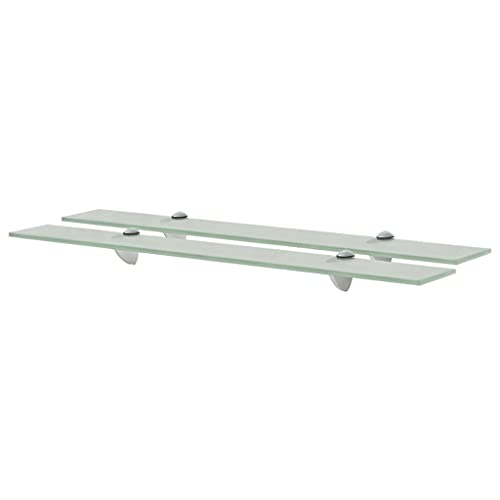 LVHUIDEH Moderne Wandregal, Schweberegal, Duschregal/Glasregal für Schlafzimmer Wohnzimmer Bad, Belastbarkeit 10 kg, 2er Set, 70 x 10 x 0.8 cm, Einfacher Zusammenbau von LVHUIDEH