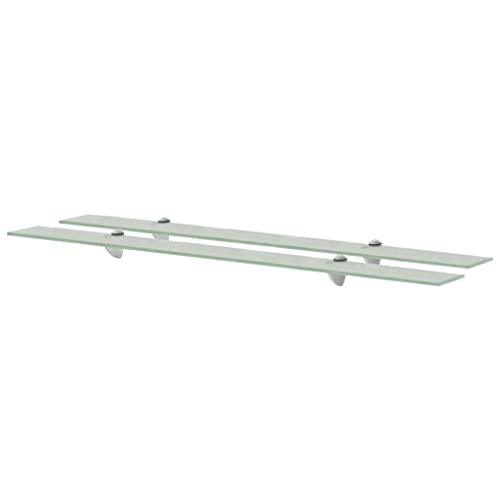 LVHUIDEH Moderne Wandregal, Schweberegal, Duschregal/Glasregal für Schlafzimmer Wohnzimmer Bad, Belastbarkeit 15 kg, 2er Set, 100 x 10 x 0.8 cm, Einfacher Zusammenbau von LVHUIDEH