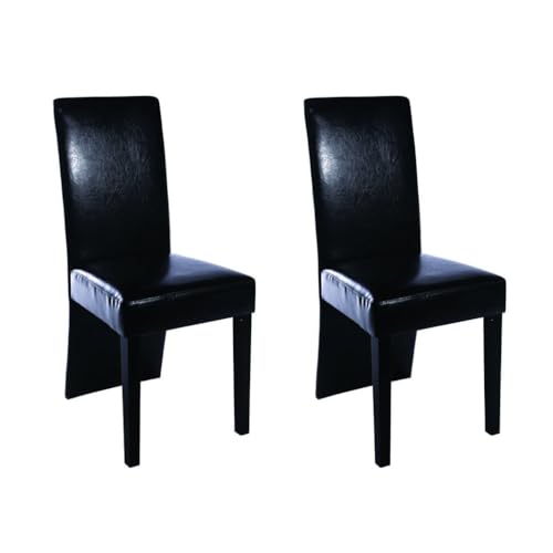LVHUIDEH Modernen Essstuhl-Set 2er, Kunstleder Esszimmerstuhl für Esszimmer Küche, 43 x 53 x 93 cm, Schwarz von LVHUIDEH