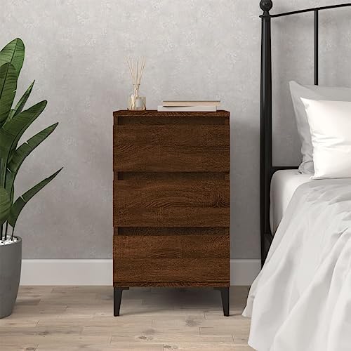 LVHUIDEH Nachttisch Braun Eichen-Optik 40x35x70 cm Holzwerkstoff von LVHUIDEH