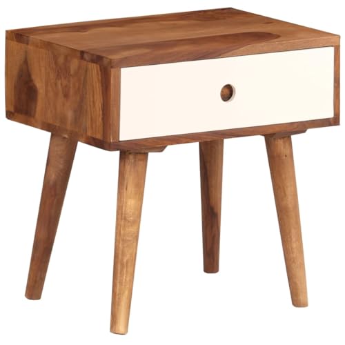 LVHUIDEH Nachttisch mit 1 Schublade, Beistelltisch, kompakte Nachtschrank, Telefontisch, Nachtkonsole für Schlafzimmer Wohnzimmer, 45 x 30 x 45 cm, Palisander-Massivholz von LVHUIDEH