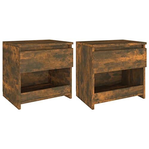 LVHUIDEH Nachttisch mit 1 Schublade und 1 Fach, Beistelltisch, Kommode, kompakte Nachtschrank, Telefontisch, Nachtkonsole für Schlafzimmer Wohnzimmer, 2er Set, 40 x 30 x 39 cm, Holzwerkstoff von LVHUIDEH