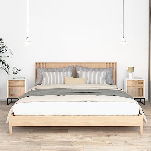 LVHUIDEH Nachttisch mit 1 Schublade und 1 Tür, Beistelltisch, kompakte Nachtschrank, Telefontisch, 2er Set, Nachtkonsole für Schlafzimmer Wohnzimmer, 40 x 30 x 55.5 cm, Holzwerkstoff & Eisen von LVHUIDEH