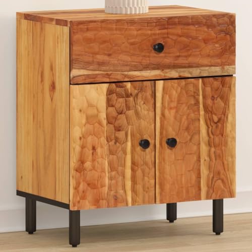 LVHUIDEH Nachttisch mit 1 Schublade und 2 Türen, Beistelltisch, kompakte Nachtschrank, Telefontisch, Nachtkonsole für Schlafzimmer Wohnzimmer, 50 x 33 x 60 cm, Massivholz Akazie + Eisen LVHUIDEH Nachttisch mit 1 Schublade und 2 Türen, Beistelltisch, kompakte Nachtschrank, Telefontisch, Nachtkonsole für Schlafzimmer Wohnzimmer, 50 x 33 x 60 cm, Massivholz Akazie + Eisen von LVHUIDEH