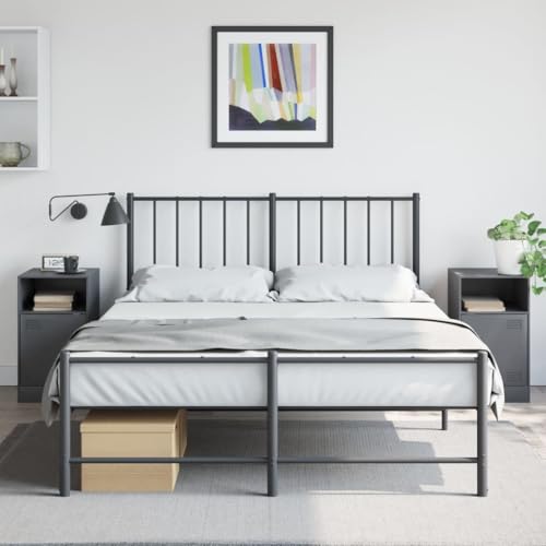 LVHUIDEH Nachttische 2er Set Anthrazit 34,5x39x62 cm Stahl von LVHUIDEH
