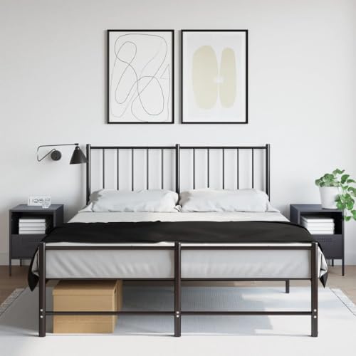 LVHUIDEH Nachttische 2er Set Anthrazit 36x39x50,5 cm Kaltgewalzter Stahl von LVHUIDEH