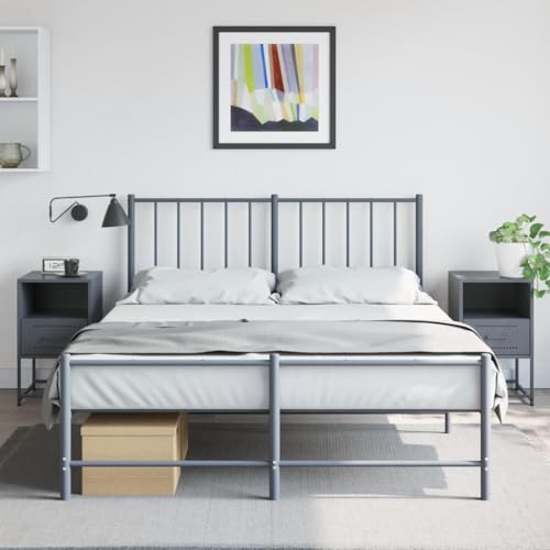 LVHUIDEH Nachttische 2er Set Anthrazit 36x39x60,5 cm Stahl von LVHUIDEH