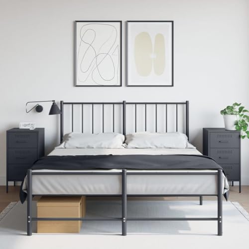 LVHUIDEH Nachttische 2er Set Anthrazit 36x39x68 cm Kaltgewalzter Stahl von LVHUIDEH