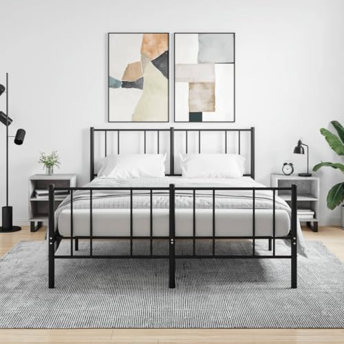 LVHUIDEH Nachttische 2er Set Betongrau 40x30x50 cm Holzwerkstoff von LVHUIDEH