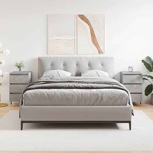 LVHUIDEH Nachttische 2er Set Betongrau 40x35x69 cm Holzwerkstoff von LVHUIDEH