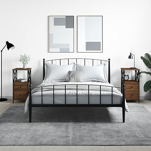 LVHUIDEH Nachttische 2er Set Braun Eiche 34x35,5x70 cm Holzwerkstoff LVHUIDEH Nachttische 2er Set Braun Eiche 34x35,5x70 cm Holzwerkstoff von LVHUIDEH